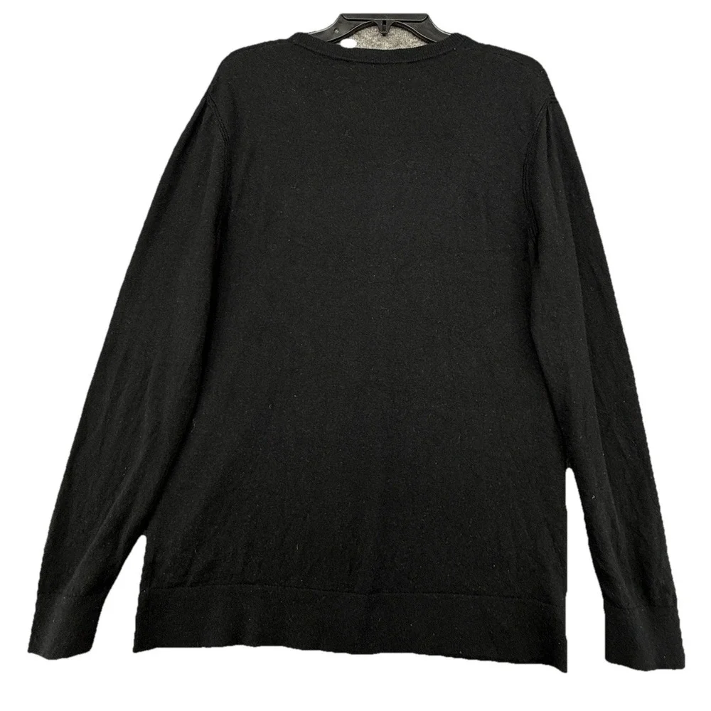 Theory Mens Riland P Harman‎ Merino Wool Sweater Black Size Large Quiet Luxury